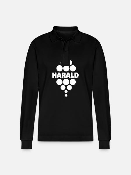 First name Harald - Stanley/Stella Organic Unisex Long-Sleeved Polo Shirt Prepster - black