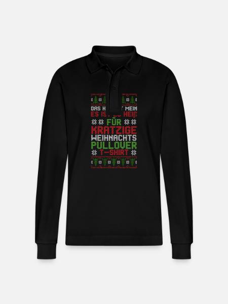 Santa Claus Christmas Ugly Christmas - Stanley/Stella Organic Unisex Long-Sleeved Polo Shirt Prepster - black
