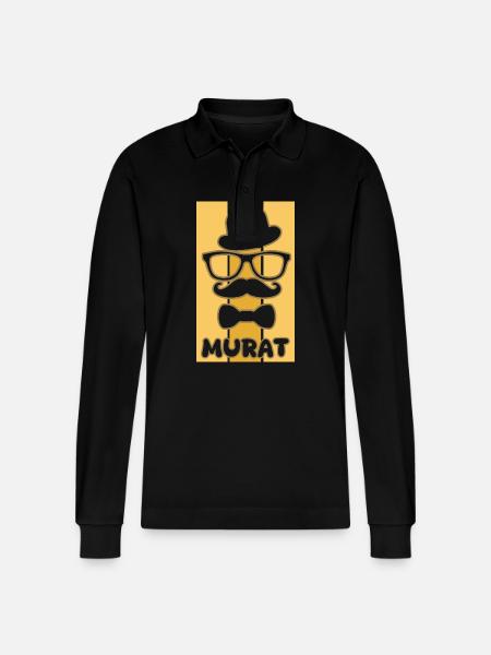 First name Murat - Stanley/Stella Organic Unisex Long-Sleeved Polo Shirt Prepster - black