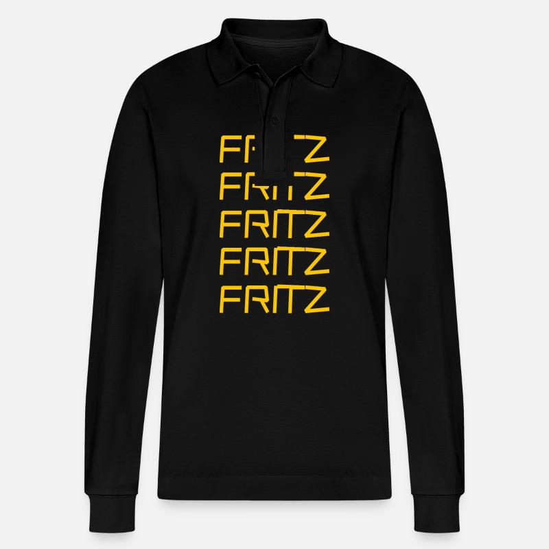 Fritz als Vorname - Stanley/Stella Unisex Bio-Langarm-Poloshirt Prepster - Schwarz