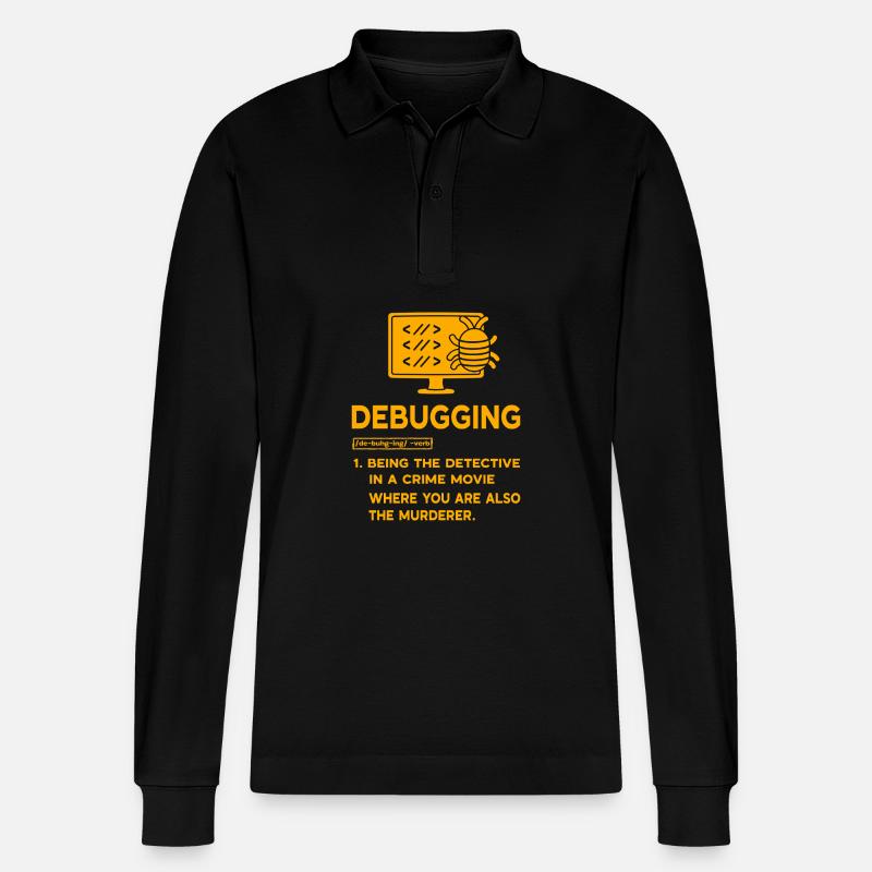 Debuggen - Stanley/Stella Unisex Bio-Langarm-Poloshirt Prepster - Schwarz