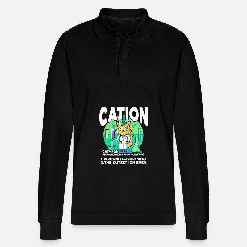 Cation - Polo à manches longues bio PREPSTER Stanley/Stella Unisexe - noir