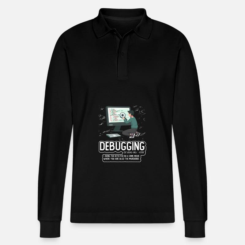 Debuggen - Stanley/Stella Unisex Bio-Langarm-Poloshirt Prepster - Schwarz