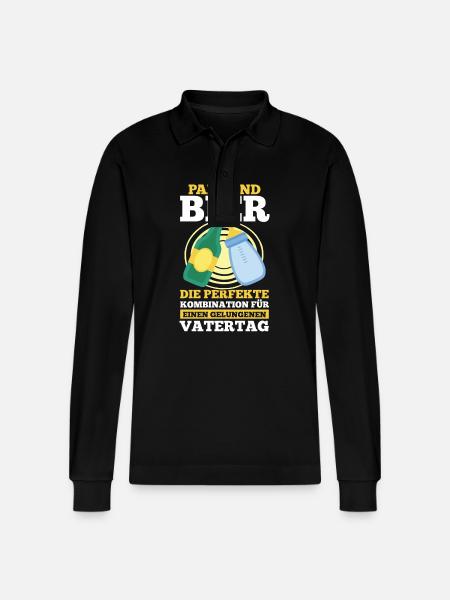 Dad Beer Father Father's Day - Stanley/Stella Organic Unisex Long-Sleeved Polo Shirt Prepster - black