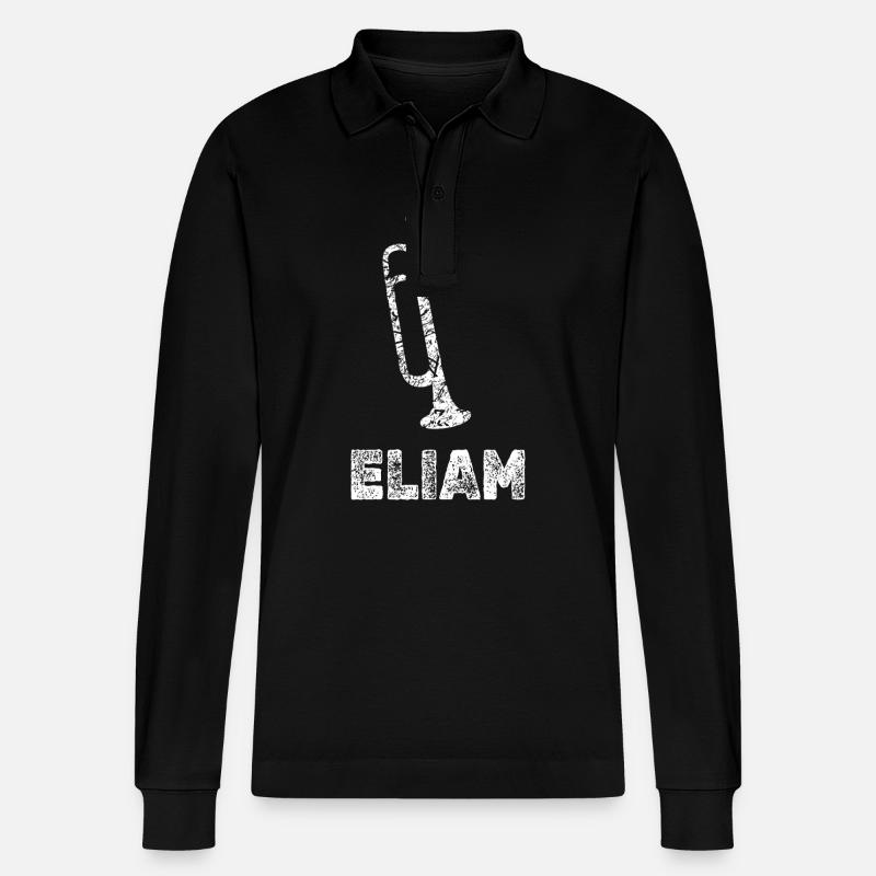 Eliam - Stanley/Stella Unisex Bio-Langarm-Poloshirt Prepster - Schwarz