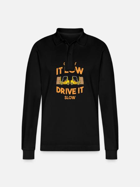 Forklift driver - Stanley/Stella Organic Unisex Long-Sleeved Polo Shirt Prepster - black