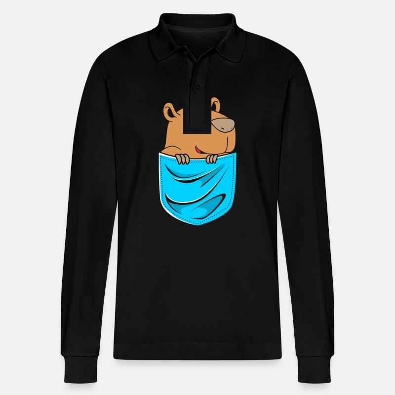 Capybara - Stanley/Stella Unisex Bio-Langarm-Poloshirt Prepster - Schwarz