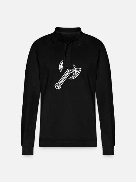 Axe Element - Stanley/Stella Organic Unisex Long-Sleeved Polo Shirt Prepster - black