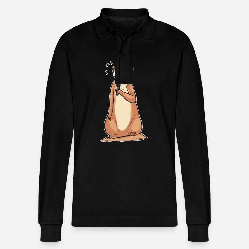 Erdmännchen - Stanley/Stella Unisex Bio-Langarm-Poloshirt Prepster - Schwarz