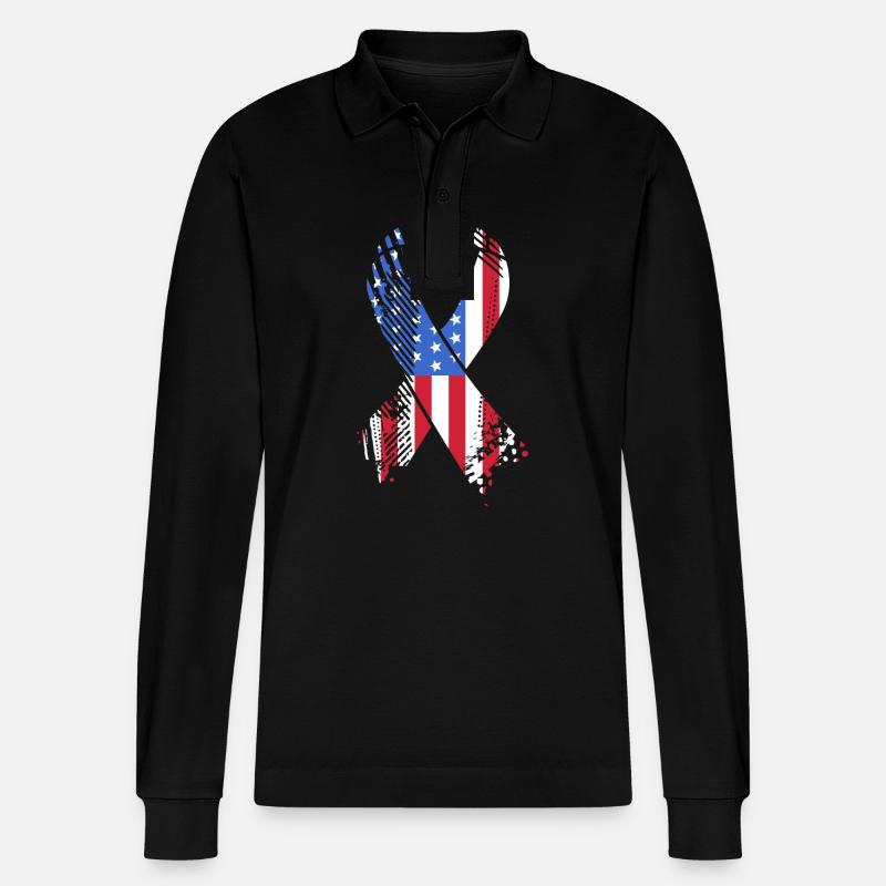 Multiple Sclerosis MS - Stanley/Stella Organic Unisex Long-Sleeved Polo Shirt Prepster - black
