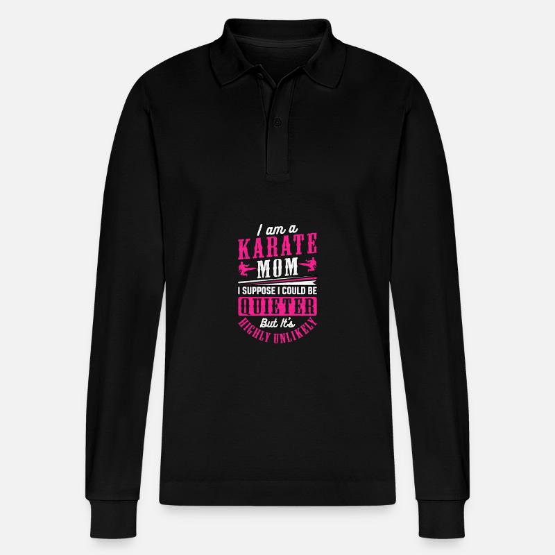 Karate Mama - Stanley/Stella Unisex Bio-Langarm-Poloshirt Prepster - Schwarz