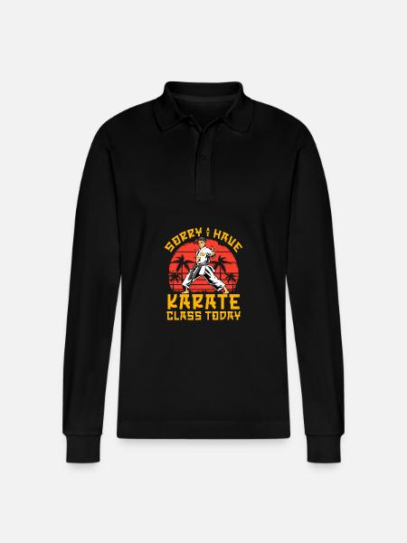 Przepraszam, mam dzisiaj zajęcia karate - Ekologiczna koszulka polo z długim rękawem typu unisex Stanley/Stella Prepster - czarny