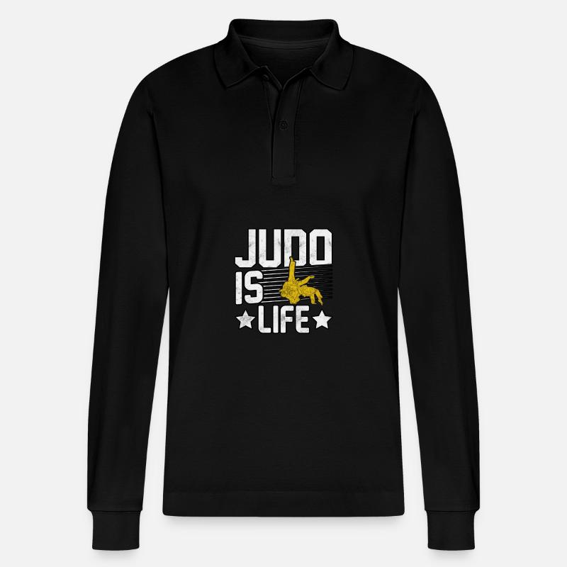Le judo, c’est la vie - Polo à manches longues bio PREPSTER Stanley/Stella Unisexe - noir