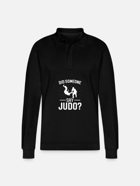 Did someone say Judo? - Stanley/Stella Organic Unisex Long-Sleeved Polo Shirt Prepster - black