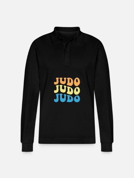 Judo - Stanley/Stella Organic Unisex Long-Sleeved Polo Shirt Prepster - black