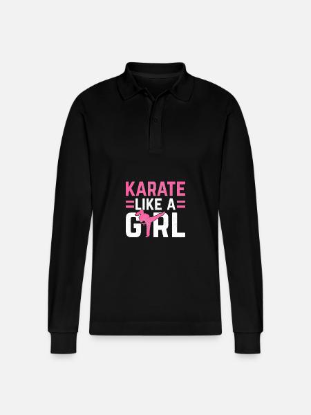 Le karaté comme une fille - Polo à manches longues bio PREPSTER Stanley/Stella Unisexe - noir