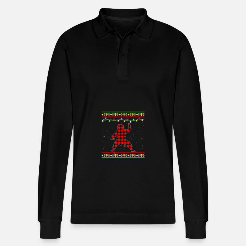 Karate Weihnachten - Stanley/Stella Unisex Bio-Langarm-Poloshirt Prepster - Schwarz