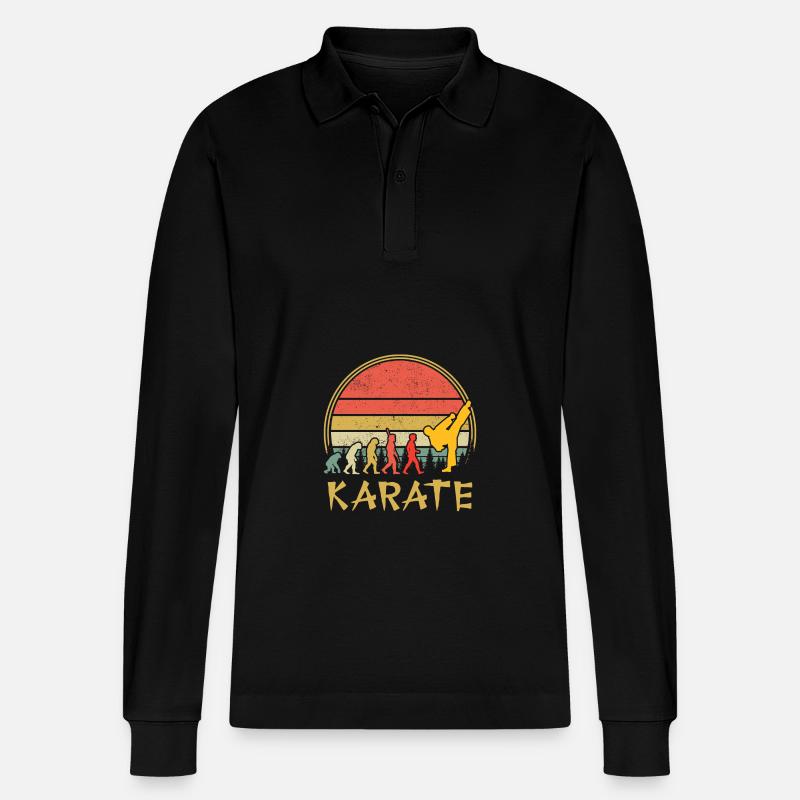 Karate - Stanley/Stella Unisex Bio-Langarm-Poloshirt Prepster - Schwarz
