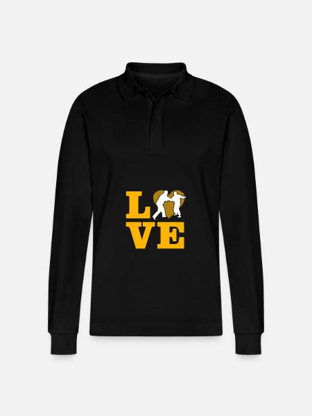 Love Judo - Stanley/Stella Organic Unisex Long-Sleeved Polo Shirt Prepster - black