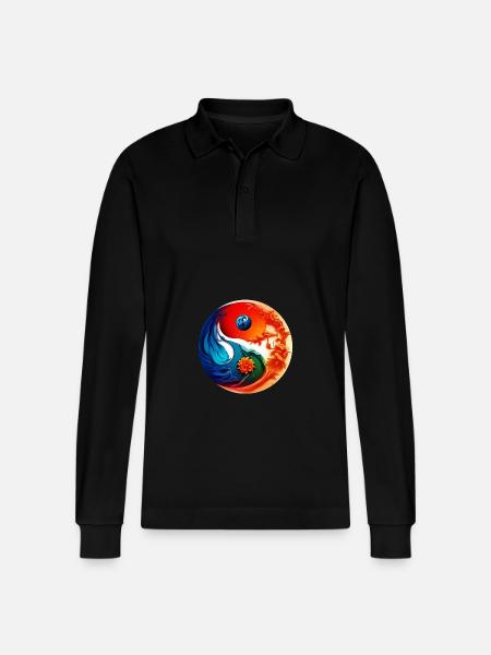 Yin Yang - Stanley/Stella Unisex Bio-Langarm-Poloshirt Prepster - Schwarz