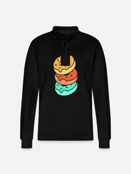 Bagel - Stanley/Stella Organic Unisex Long-Sleeved Polo Shirt Prepster - black