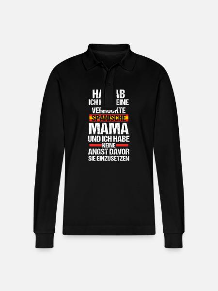 Spanier Mama Mutter Spanien - Stanley/Stella Unisex Bio-Langarm-Poloshirt Prepster - Schwarz
