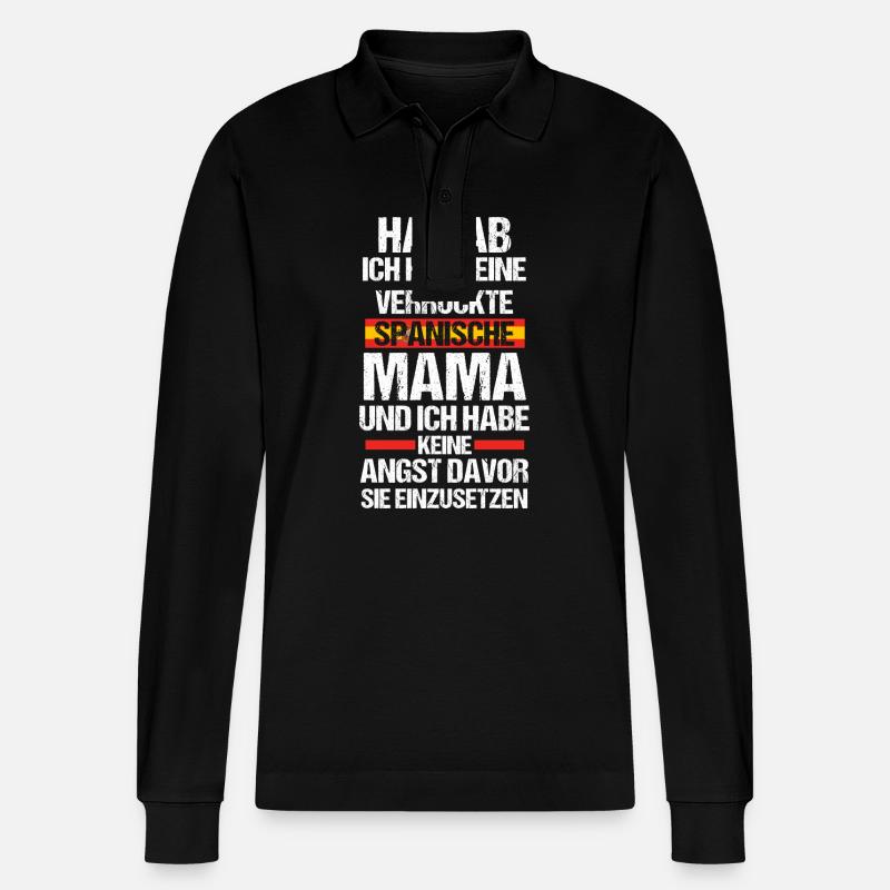 espagnole maman maman espagnole - Polo à manches longues bio PREPSTER Stanley/Stella Unisexe - noir