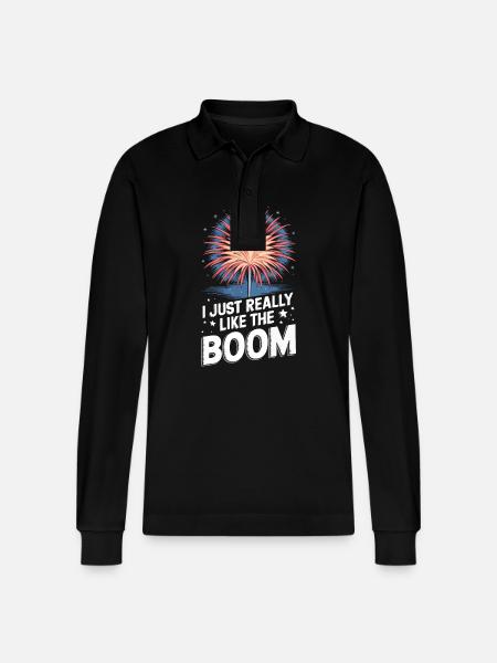 Pyrotechnics Fireworks Pyrotechnics - Stanley/Stella Organic Unisex Long-Sleeved Polo Shirt Prepster - black