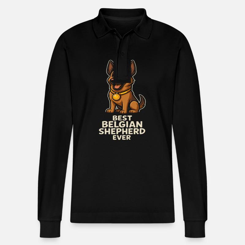 Bester Belgischer Schäferhund Aller Zeiten - Stanley/Stella Unisex Bio-Langarm-Poloshirt Prepster - Schwarz