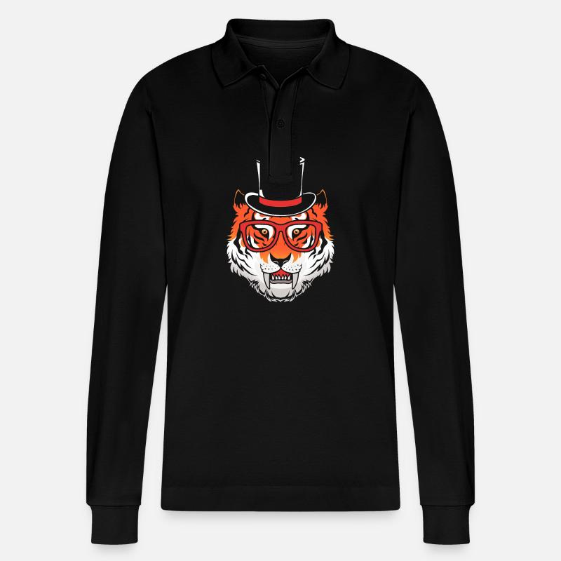 Säbelzahntiger - Stanley/Stella Unisex Bio-Langarm-Poloshirt Prepster - Schwarz