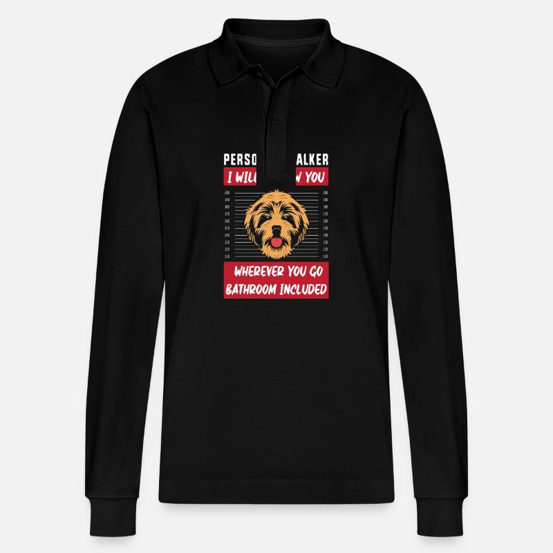 Chow Chow Hund - Stanley/Stella Unisex Bio-Langarm-Poloshirt Prepster - Schwarz