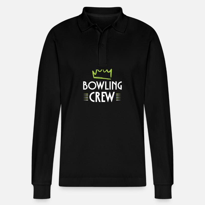 Bowling Crew - Stanley/Stella Unisex Bio-Langarm-Poloshirt Prepster - Schwarz