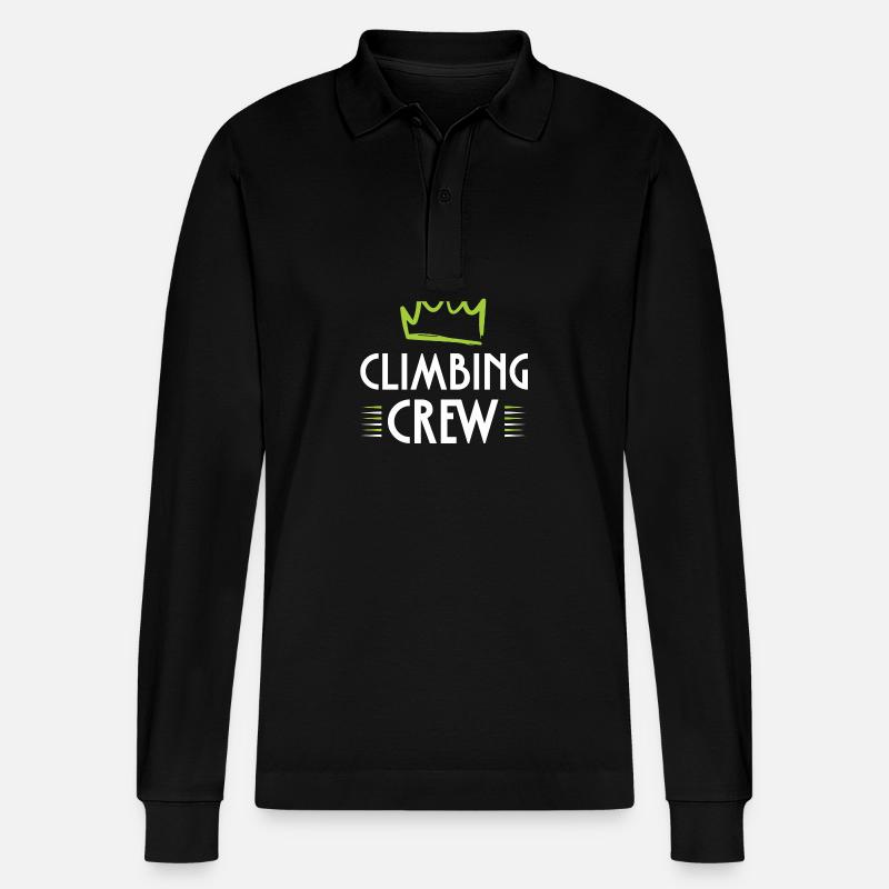 Climbing Crew - Stanley/Stella Unisex Bio-Langarm-Poloshirt Prepster - Schwarz