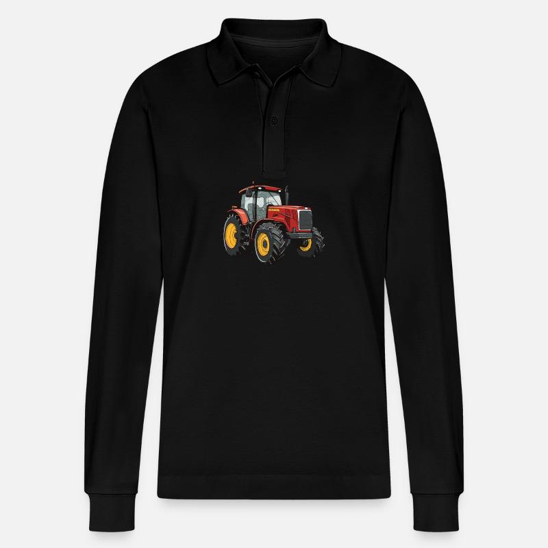 Traktor Symbol - Stanley/Stella Unisex Bio-Langarm-Poloshirt Prepster - Schwarz