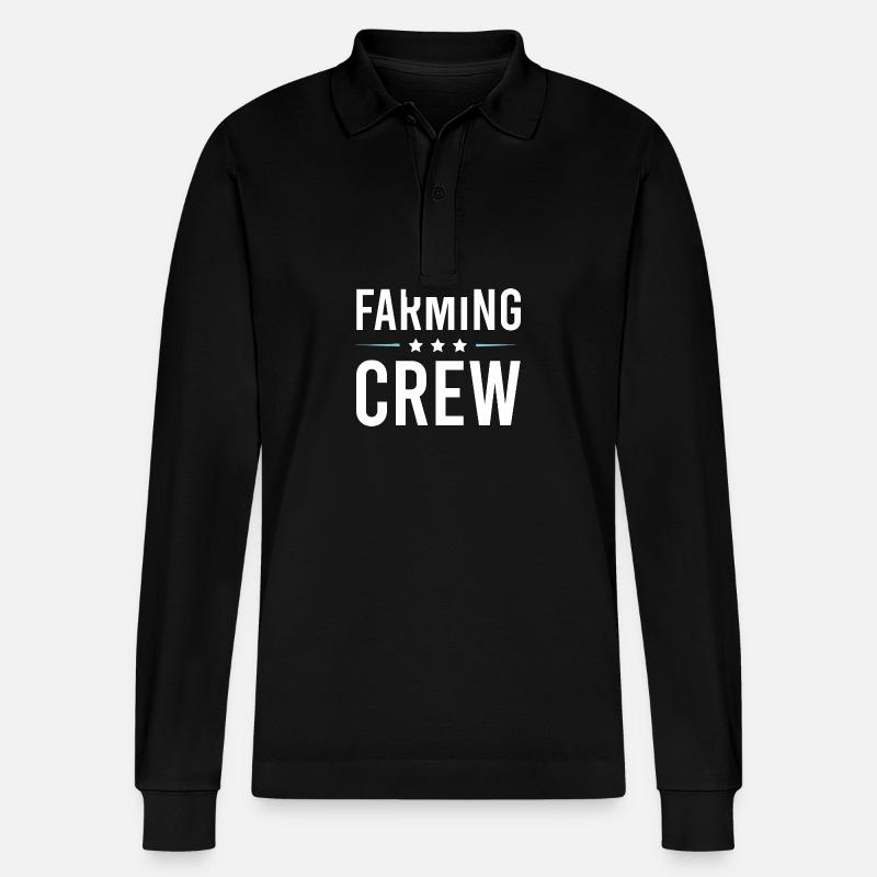 Farming Crew - Stanley/Stella Unisex Bio-Langarm-Poloshirt Prepster - Schwarz