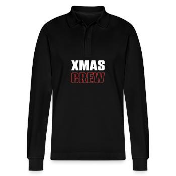 Xmas besättning - Ekologisk långärmad pikétröja Prepster unisex från Stanley/Stella - svart - Fram - Anna (173cm) & Nico (186cm)