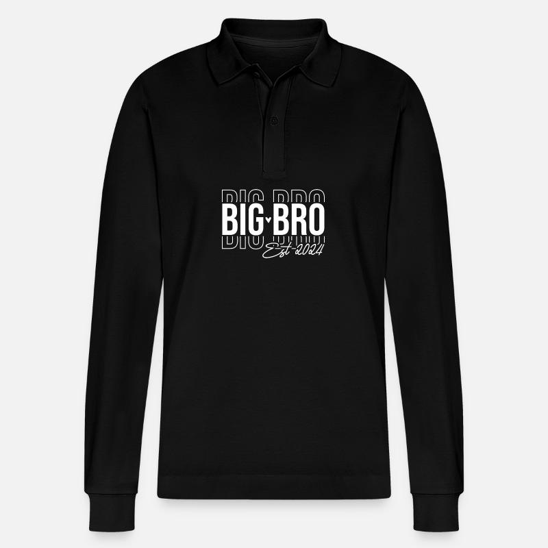 Big Bro Est 2024 - Polo à manches longues bio PREPSTER Stanley/Stella Unisexe - noir