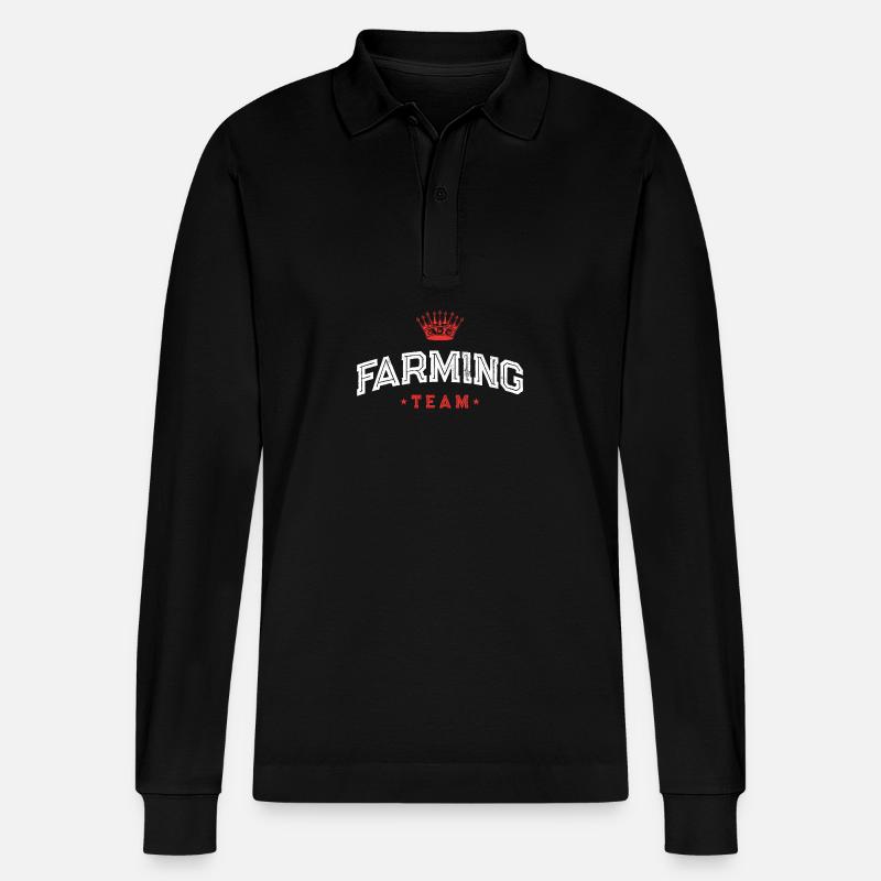 Farming Team - Stanley/Stella Organic Unisex Long-Sleeved Polo Shirt Prepster - black