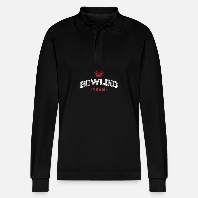 Bowling Team - Stanley/Stella Unisex Bio-Langarm-Poloshirt Prepster - Schwarz