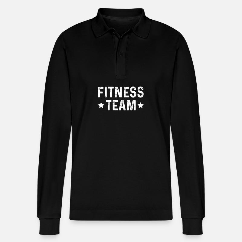 Fitness Team - Stanley/Stella Unisex Bio-Langarm-Poloshirt Prepster - Schwarz