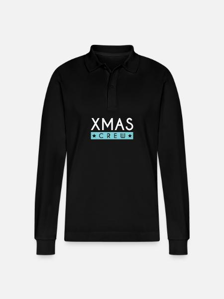 Xmas Crew - Stanley/Stella Organic Unisex Long-Sleeved Polo Shirt Prepster - black