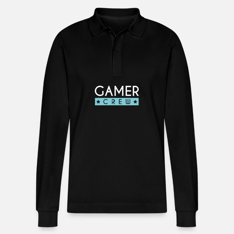 Gamer Crew - Stanley/Stella Unisex Bio-Langarm-Poloshirt Prepster - Schwarz
