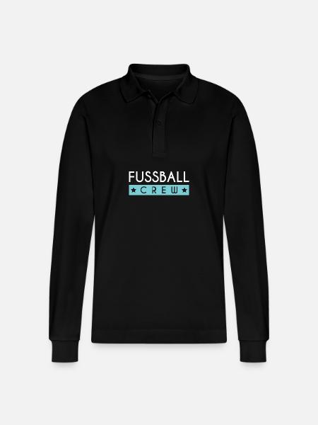 Football Crew - Stanley/Stella Organic Unisex Long-Sleeved Polo Shirt Prepster - black
