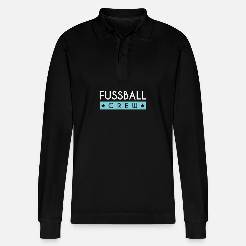 Fussball Crew - Stanley/Stella Unisex Bio-Langarm-Poloshirt Prepster - Schwarz