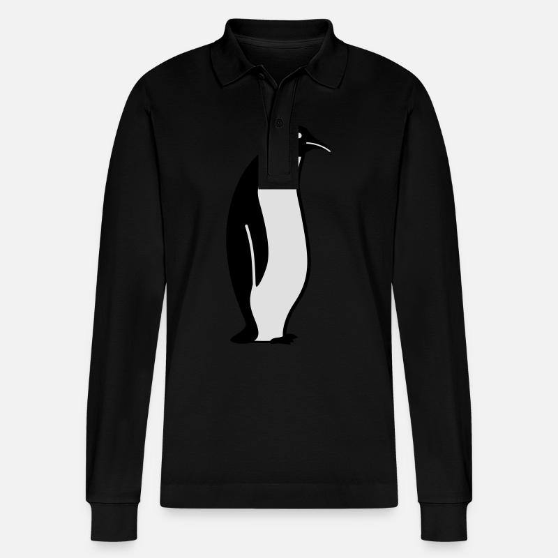 Pinguin pinguïn - Stanley/Stella Unisex Bio-Langarm-Poloshirt Prepster - Schwarz