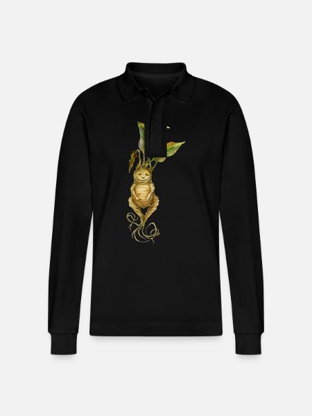 Wurzelwesen Fantasy Fabeltier Design - Stanley/Stella Unisex Bio-Langarm-Poloshirt Prepster - Schwarz