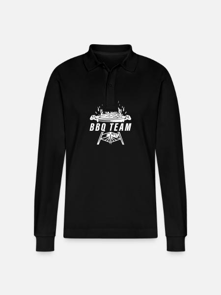 Grill Bbq Team Barbecue - Stanley/Stella Organic Unisex Long-Sleeved Polo Shirt Prepster - black