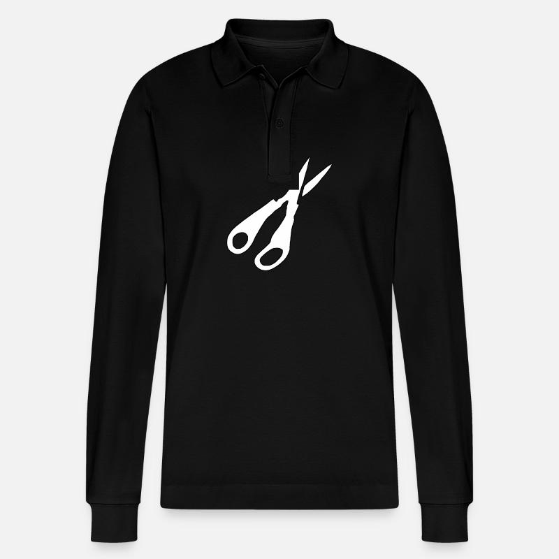 Silhouette de ciseaux - Polo à manches longues bio PREPSTER Stanley/Stella Unisexe - noir