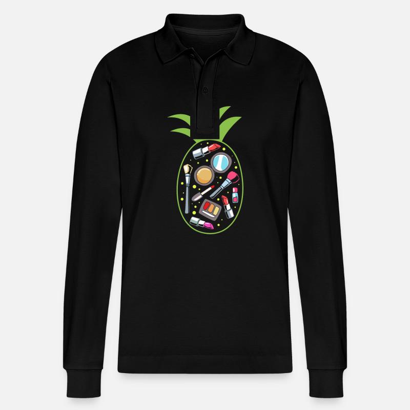 Kosmetikerin Ananas - Stanley/Stella Unisex Bio-Langarm-Poloshirt Prepster - Schwarz