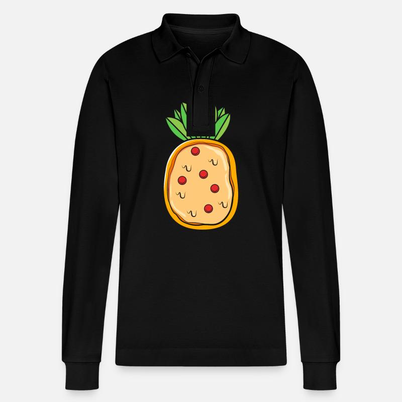 Pizza Hawaii - Stanley/Stella Unisex Bio-Langarm-Poloshirt Prepster - Schwarz